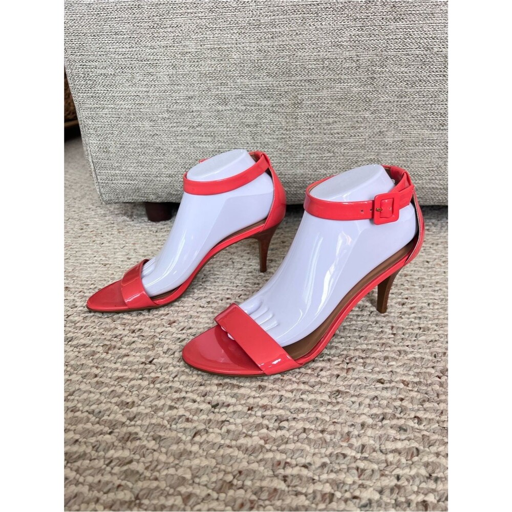 Talbots Coral Patent Open-Toe Ankle-Strap Heels